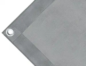 Telo microforato copertura cassone in PVC 280g/mq. Non impermeabile. Colore grigio - cod.CMHSK-17T