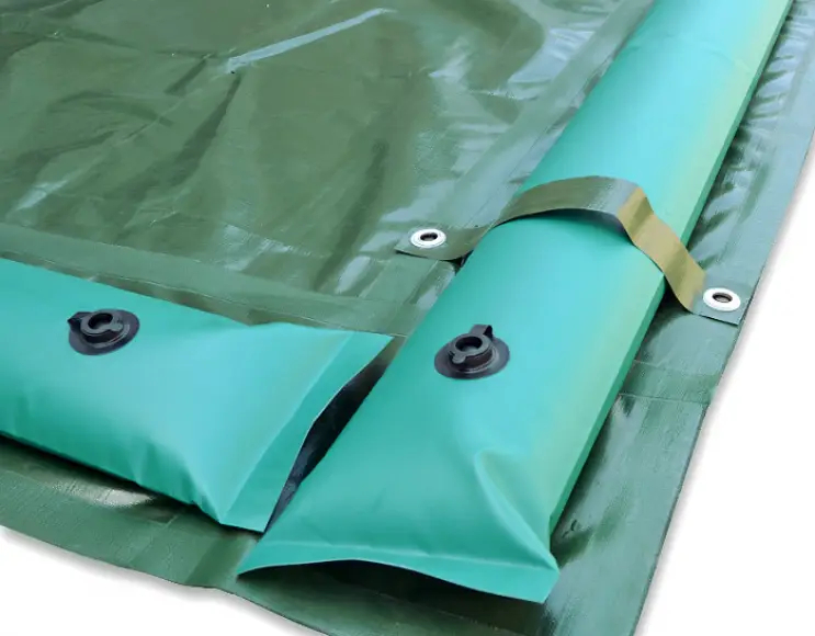 Telo copertura piscina in pe 230 gr combinato predisposto per sacche acqua e occhielli