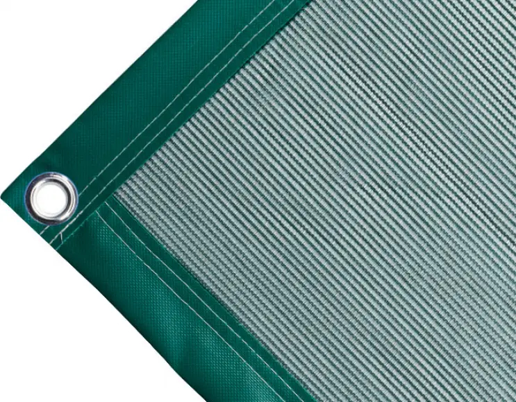 Telo copertura cassone in polietilene, 170 gr/mq. Colore verde. Occhielli tondi 23 mm