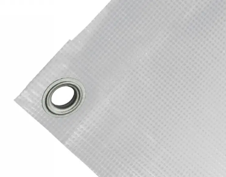 Telo copertura cassone in PVC alta tenacità 400g/mq. Impermeabile. Colore grigio. Occhielli 17 mm standard