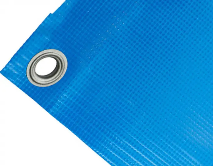 Telo copertura cassone in PVC alta tenacità 400g/mq. Impermeabile. Colore blu. Occhielli 17 mm standard