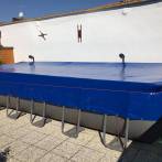 Telo copertura piscina fuori terra in pvc 400 gr/mq - cod.PT400