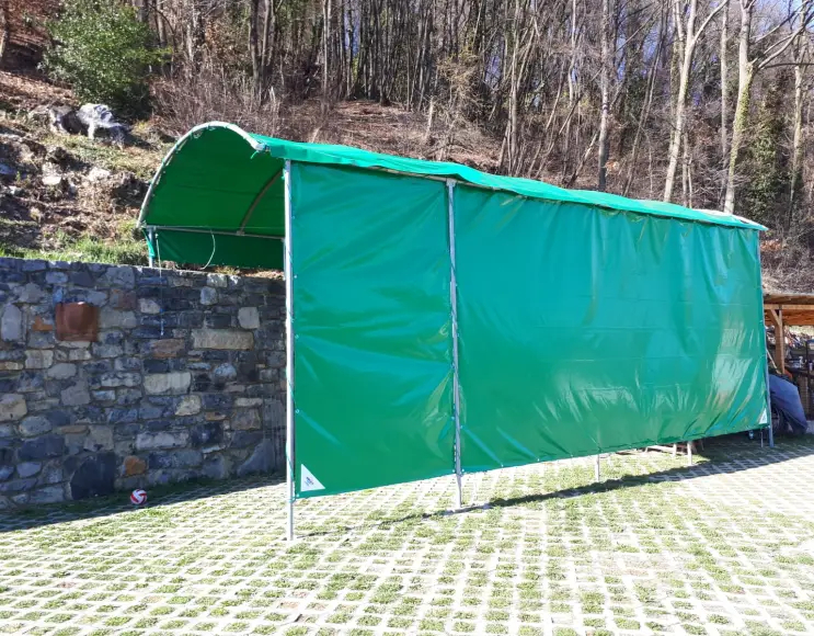 4 x 3 m telo PVC 650 g/mq per copertura gazebo a tetto piatto garage piscina aut 