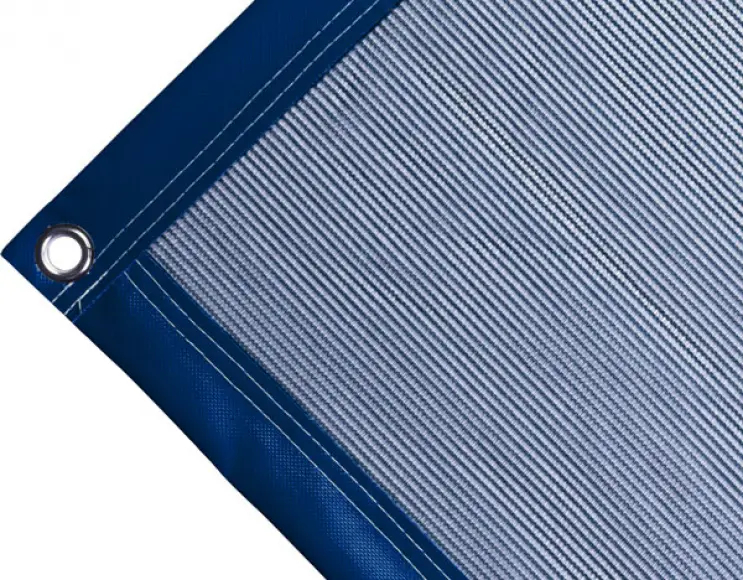 Telo copertura cassone in polietilene, 170 gr/mq. Colore blu. Occhielli tondi 17 mm standard