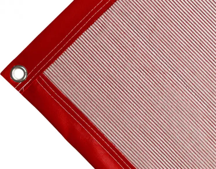 Telo copertura cassone in polietilene, 170 gr/mq. Colore rosso. Occhielli tondi 17 mm standard