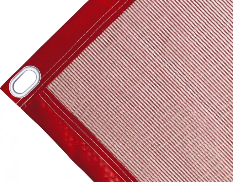 Telo copertura cassone in polietilene, 170 gr/mq. Colore rosso. Occhielli ovali 40x20 mm