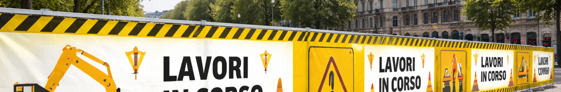 Teli di delimitazione per cantiere - Cod. SBLK340